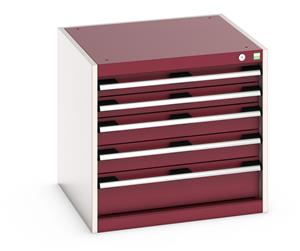 40019152.** Cabinet consists of 2 x 75mm, 2 x 100mm and 1 x 150mm high drawers 100% extension drawer with internal dimensions of 525mm wide x 525mm deep. The drawers have a U.D.L of 75kg (when approaching high weight loads it is suggested to fix the cabinet